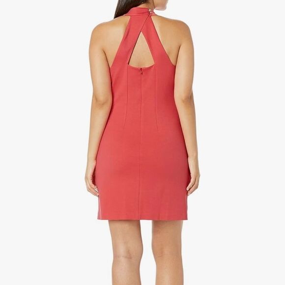 NWT Trina Turk river ponte shift dress coral women's 4 mock neck sleeveless - Picture 12 of 12